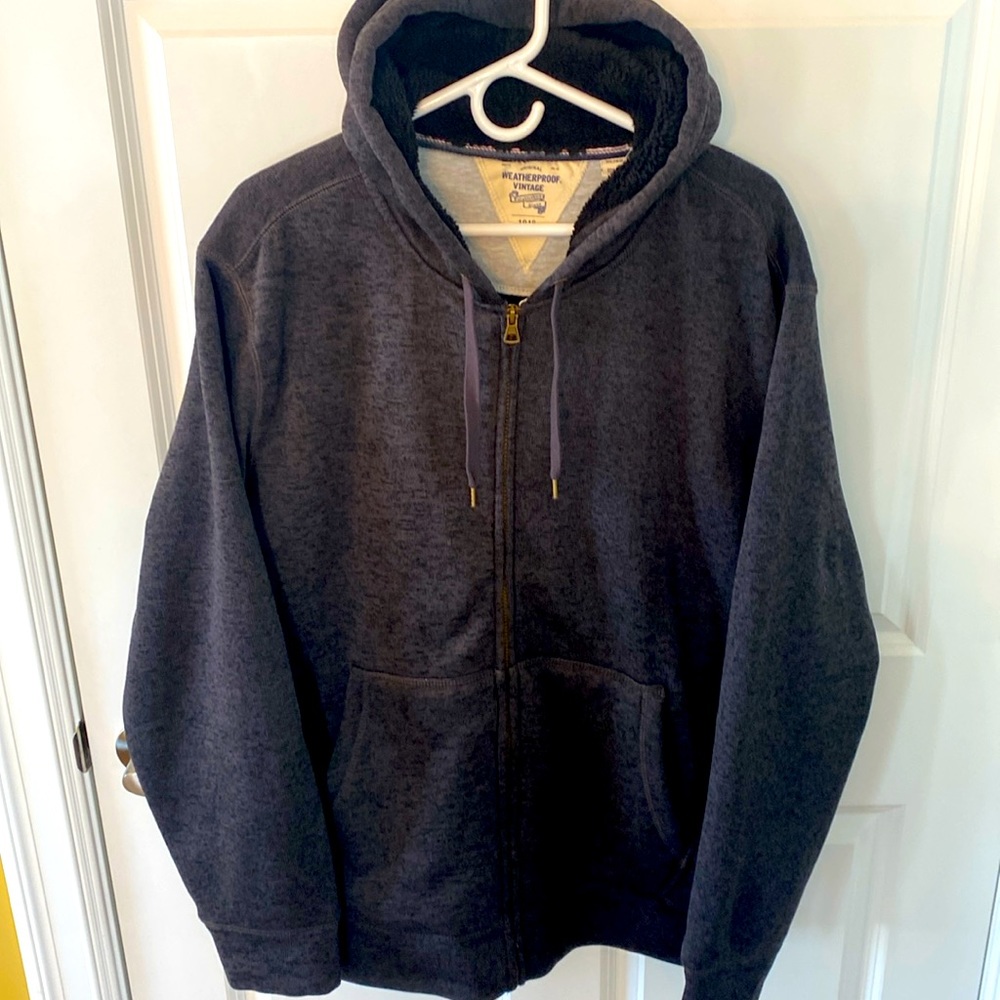 Men’s Grey Fleece Jacket. Original Weatherproof Vintage